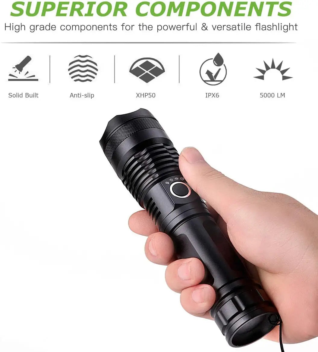 Linterna Táctica Militar | Luz Láser 40x Potencia